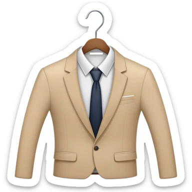 Minimalist clothes hanger with business blazer, professional style icon sticker