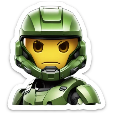 Master chief from halo in the apple iPhone Memoji style sticker