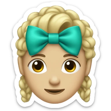 Teal bow sticker
