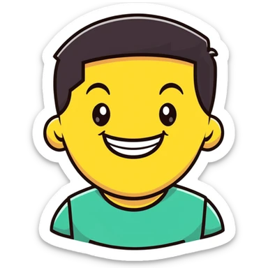 man with a wide smile and square jaw sticker