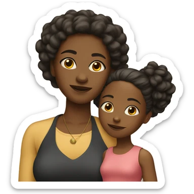 Black mom and black daughter  sticker