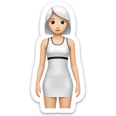 White Athletic dress sticker