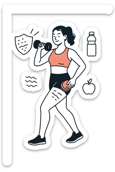 Donna combatte cellulite e ritenzione sticker