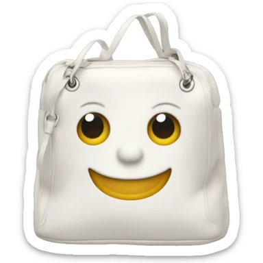 A whie channel bag sticker