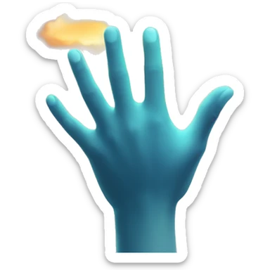 glowing hand stretching out from a cloud sticker