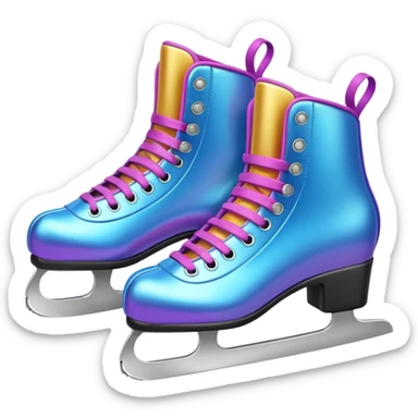 ice skates,colorful, Snow Gear,negative: character. sticker