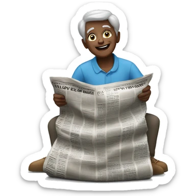 Boy loves selling newspaper to granny sticker