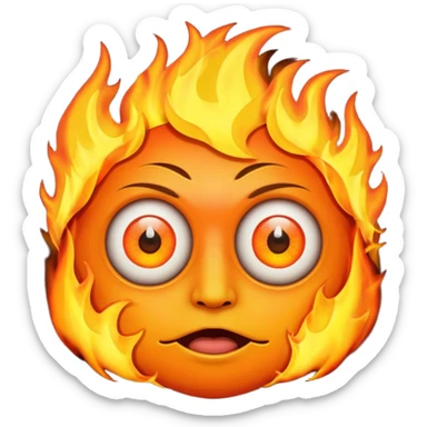 fire face with camera eyes sticker