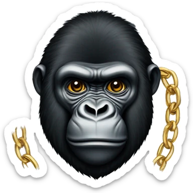 Gorilla with a gold chain sticker