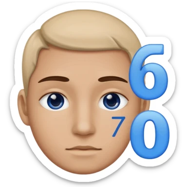 A person with 6 and 7 sticker