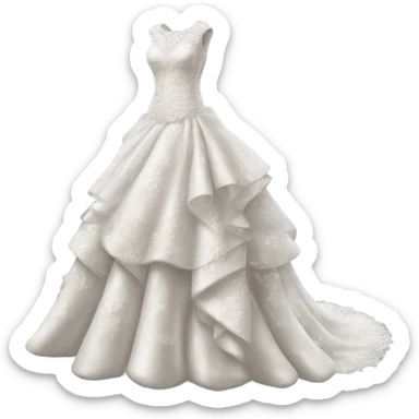 Hyper Realistic detailed high fashion Wedding dress displays sticker