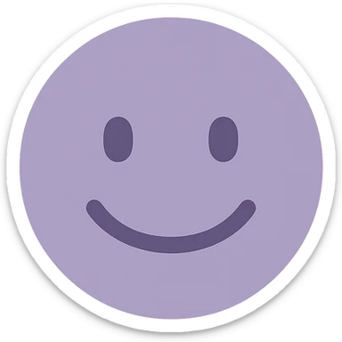 A dull purple a reassured face sticker
