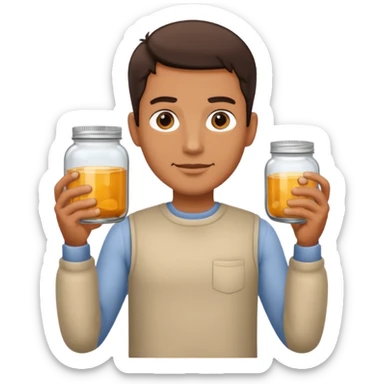  man People Holding Jar sticker