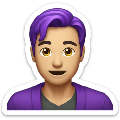 Diablo de WhatsApp morado chateando  sticker