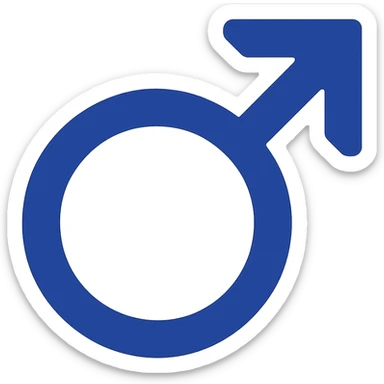 Create a minimal male gender symbol emoji in flat blue style, suitable for a Discord role icon, with transparent background. Keep the design simple and clear for small sizes. sticker