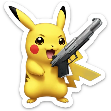 pikachu-with-desert-eagle sticker