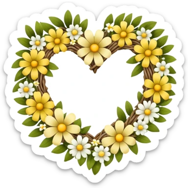 nature wreath heart, boho beautiful  sticker