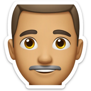 a brow guy with buzz cut sticker