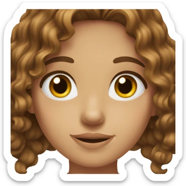 Girl with brown wavy hair with hazel eyes sticker
