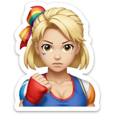 rainbow mika street fighter sticker