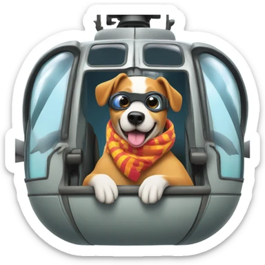 Dog helicopter sticker