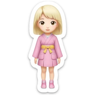 Kawaii girl Japanese full body sticker