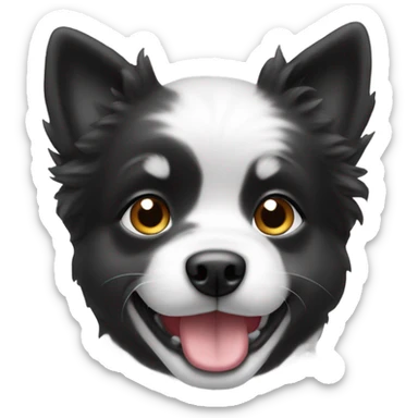 Baby dog spitz black and white sticker