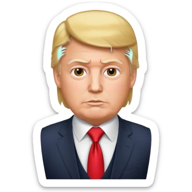 donald trump in vest with tie sticker