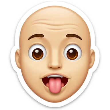 man face with tongue out shaking head  sticker