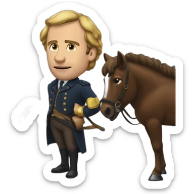 Macron qui chevauche un bizon sticker