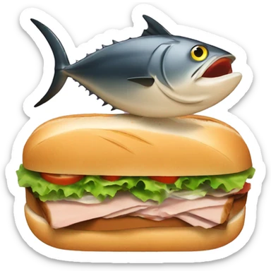 tuna fish sandwich and cola sticker