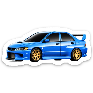 mitsubishi lancer IX evolution  blue  stanced sticker