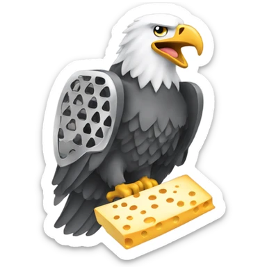 Eagle carrying cheese grater sticker