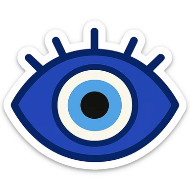 Evil eye 🧿 icon in a flat toon style  sticker