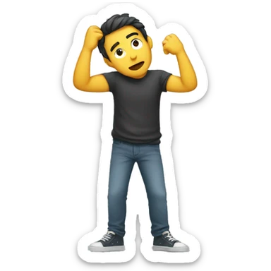 man scratching himself desperately sticker