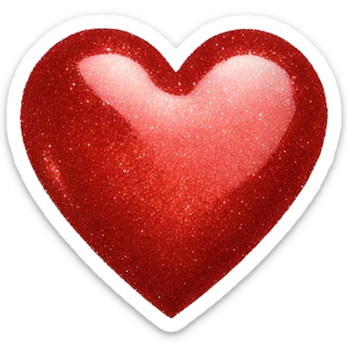 Glitter heart red  sticker