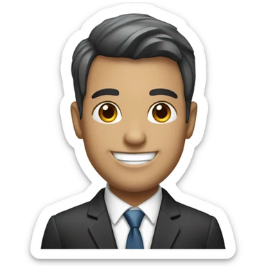 client male smiling suit sticker