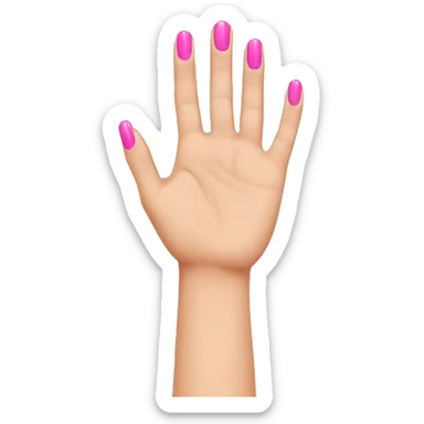 Stop hand with pink nails sticker