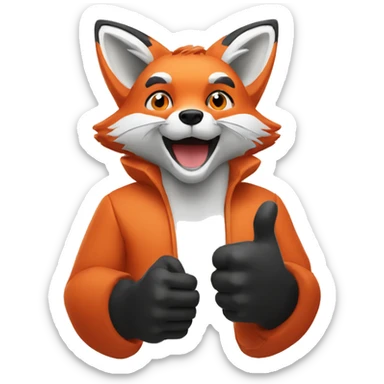 red fox thumbs up sticker
