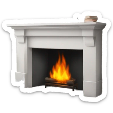 White fire place  sticker