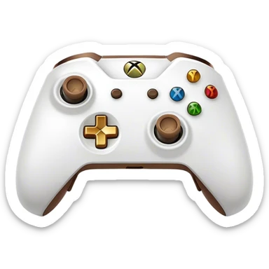 Clash of Clans aesthetic: Cinematic Playful Xbox One Console Portrait Emoji, rendered in a 3D vector-style similar to standard emojis with minimal shading and bold, simplified shapes. A compact, distinct form with signature details, softly glowing with a modern gaming energy charm. Simplified yet unmistakably iconic, highly detailed and consistent, glowing with a soft radiance and high shine. Stylized with a touch of next-gen innovation and a soft glowing outline, capturing the essence of a beloved gaming relic with a friendly, playful manner! sticker