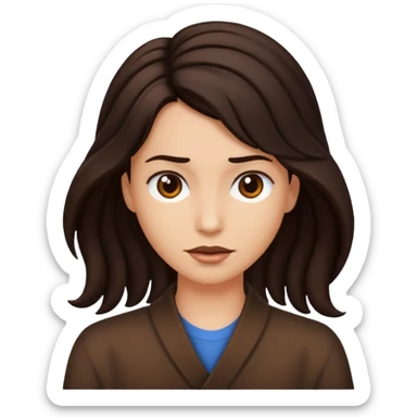 Fais la frange plus tordu la peau plus foncé et les cheveux bruns et bien plus long  sticker