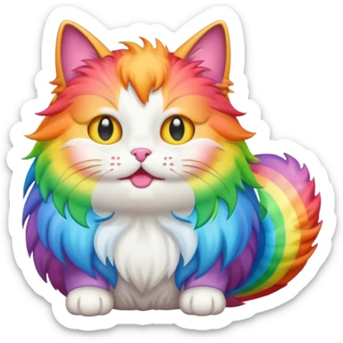 Cat farting rainbows sticker