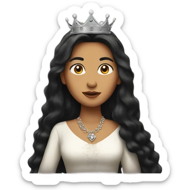 Queen with long dark hair sticker