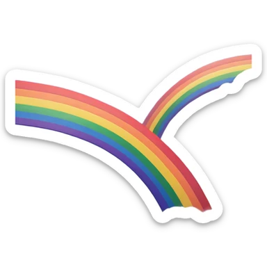 Cinematic Realistic Rainbow Emoji, Arching gracefully across the sky, with soft, glowing hues of red, orange, yellow, green, blue, indigo, and violet blending seamlessly into one another. The rainbow feels like a hopeful promise, gently illuminating the sky with a warm, uplifting glow. Soft glowing outline, capturing the essence of joy, hope, and vibrant color in a stunning rainbow! sticker