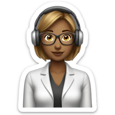 woman-scrum-master-wearing-headset-plat-behind-her sticker