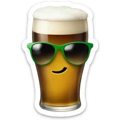 Pint of Guinness wearing shamrock sunglasses  sticker