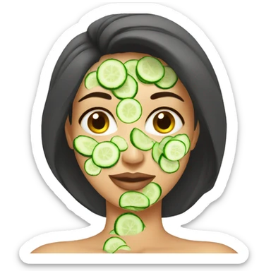woman facial cucumber spa sticker
