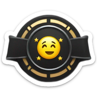 Badge avec une étoile sur un fond noir sticker