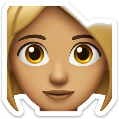 Chica morena de ojos marrones con pelo lacio negro y cerquillo  sticker